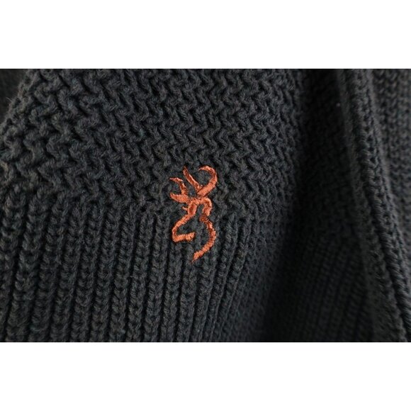 Vtg 90s Streetwear Mens Large Faded Cotton Ribbed Knit Henley Sweater Green USA - Picture 4 of 16